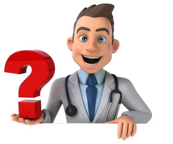 Doctor holding question mark — Stock Photo, Image