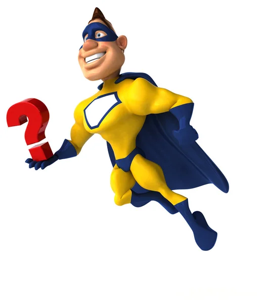 Superhero holding  question mark — Stock Photo, Image