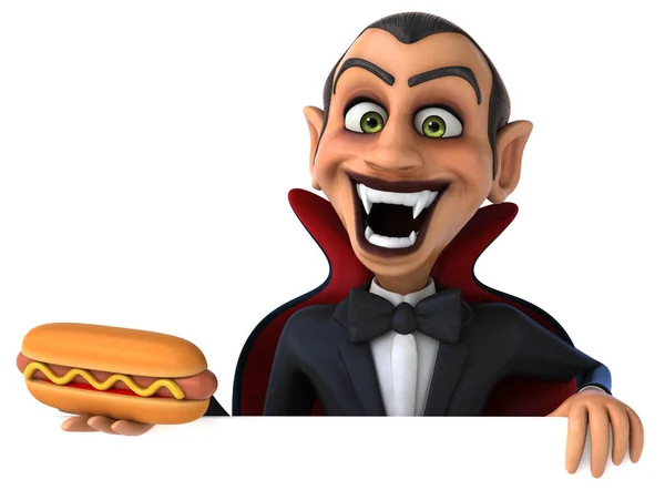 Vampir mit Hotdog — Stockfoto