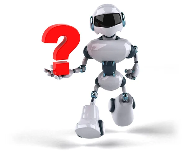 Robô segurando ponto de interrogação — Fotografia de Stock