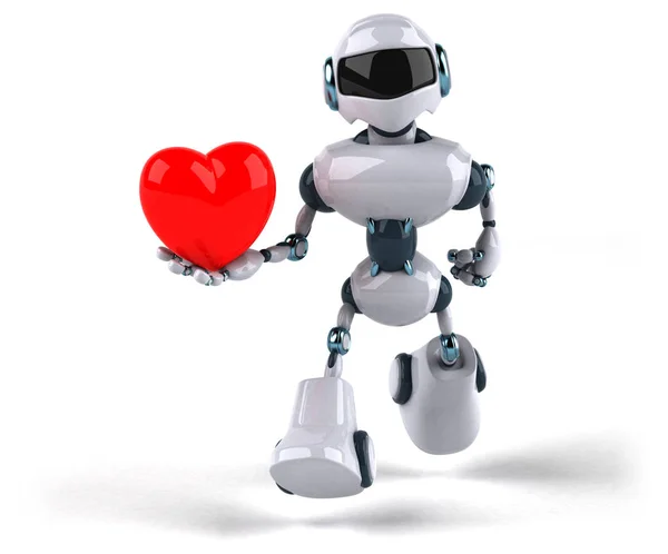 Roboten hålla hjärtat — Stockfoto