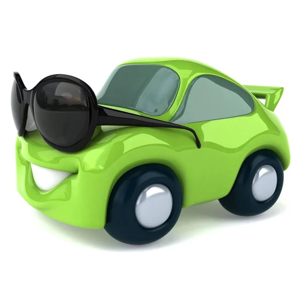 Весёлый зелёный автомобиль — стоковое фото