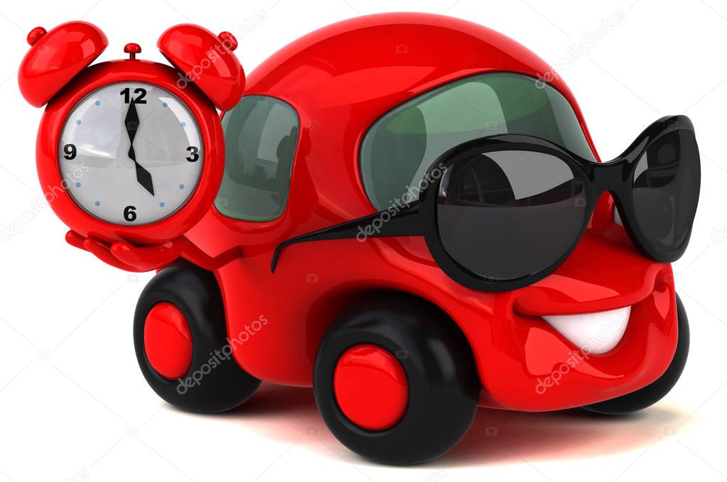 car  holding clock  