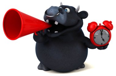 çizgi film karakteri holding saat  