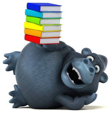  kitap tutan çizgi film karakteri