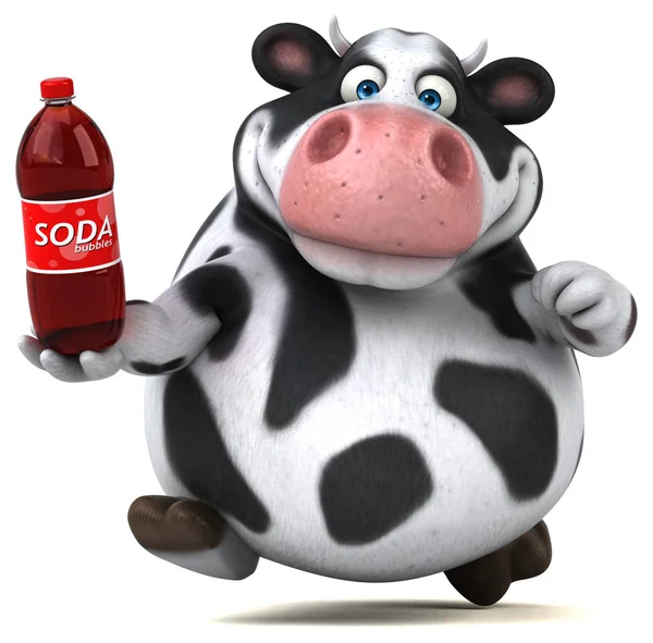 Funny cartoon character holding soda — Stock Photo, Image