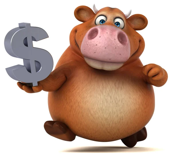 Zeichentrickfigur mit Dollar — Stockfoto