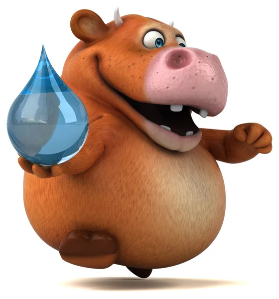 Cartoon character holding drop — Stock Photo, Image