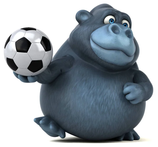 Personagem de desenho animado segurando bola — Fotografia de Stock
