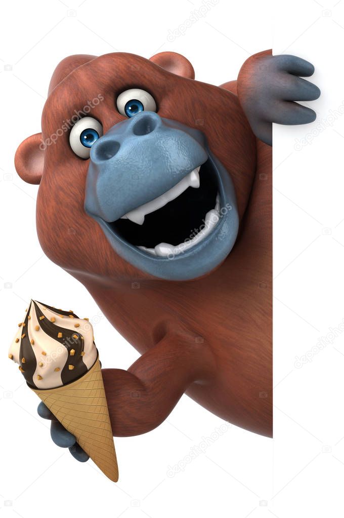 cartoon character holding ice cream