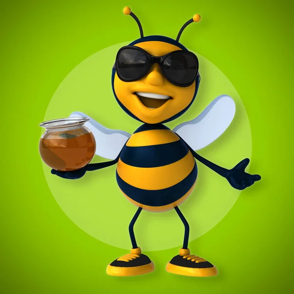 Spaßbiene mit Honig — Stockfoto