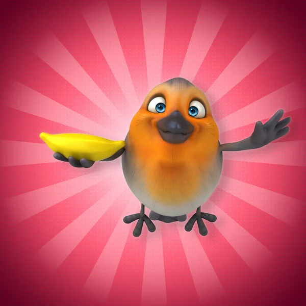 Vogel mit Banane — Stockfoto