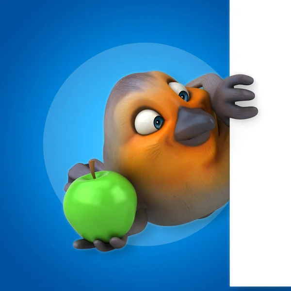 Ptak gospodarstwa apple — Zdjęcie stockowe