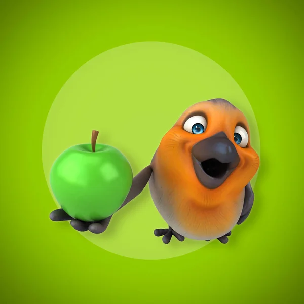 Ptak gospodarstwa apple — Zdjęcie stockowe