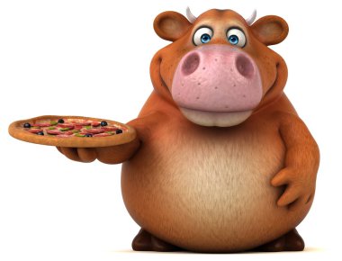 çizgi film karakteri pizza holding 