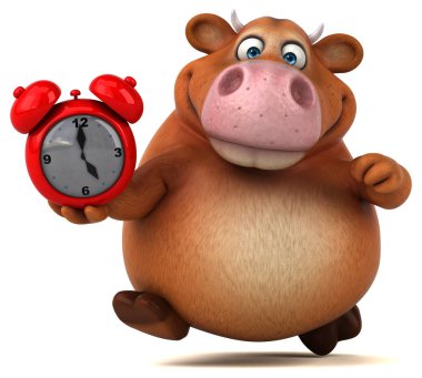 çizgi film karakteri holding saat  