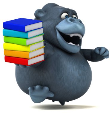  kitap tutan çizgi film karakteri