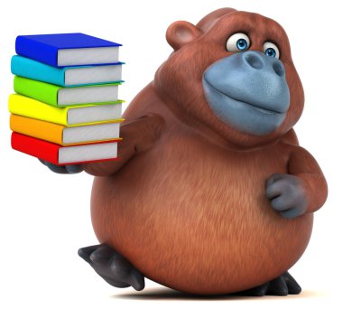  kitap tutan çizgi film karakteri