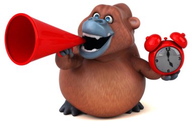 çizgi film karakteri holding saat  