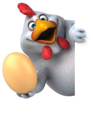 Eğlenceli tavuk holding yumurta