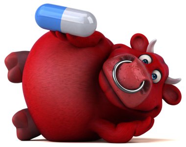  çizgi film karakteri holding hap 