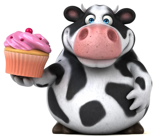 Personaggio dei cartoni animati che tiene cupcake — Foto Stock