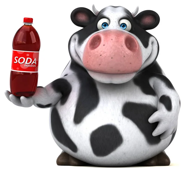 Rolig tecknad karaktär innehav soda — Stockfoto