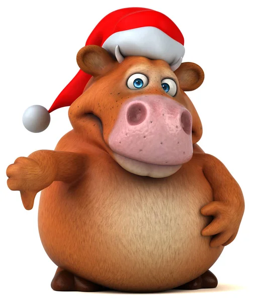 Personaggio dei cartoni animati indossa cappello di Babbo Natale — Foto Stock