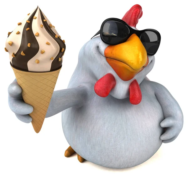 Cartoon character holding ice cream — Stock Photo, Image