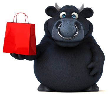  çizgi film karakteri holding çanta  