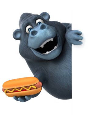 çizgi film karakteri hotdog holding