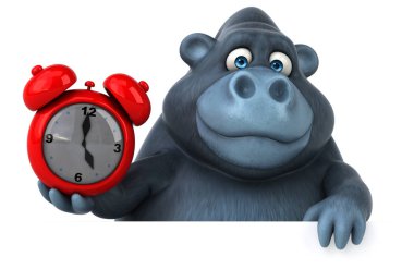 çizgi film karakteri holding saat  