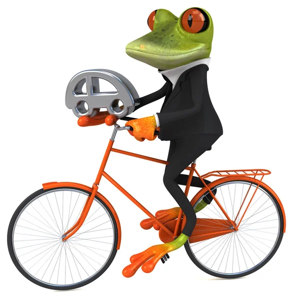 Frosch hält Auto — Stockfoto