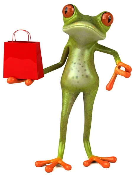 Cartoon character holding bag — Stock Photo, Image