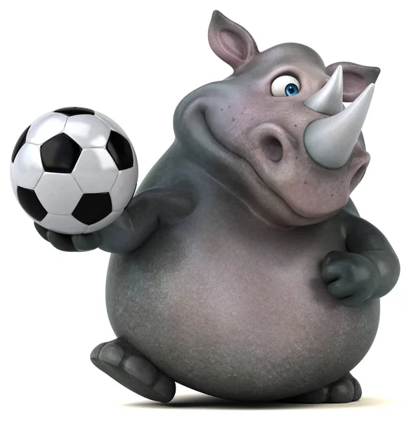 Funny cartoon character holding ball — Stock Photo, Image