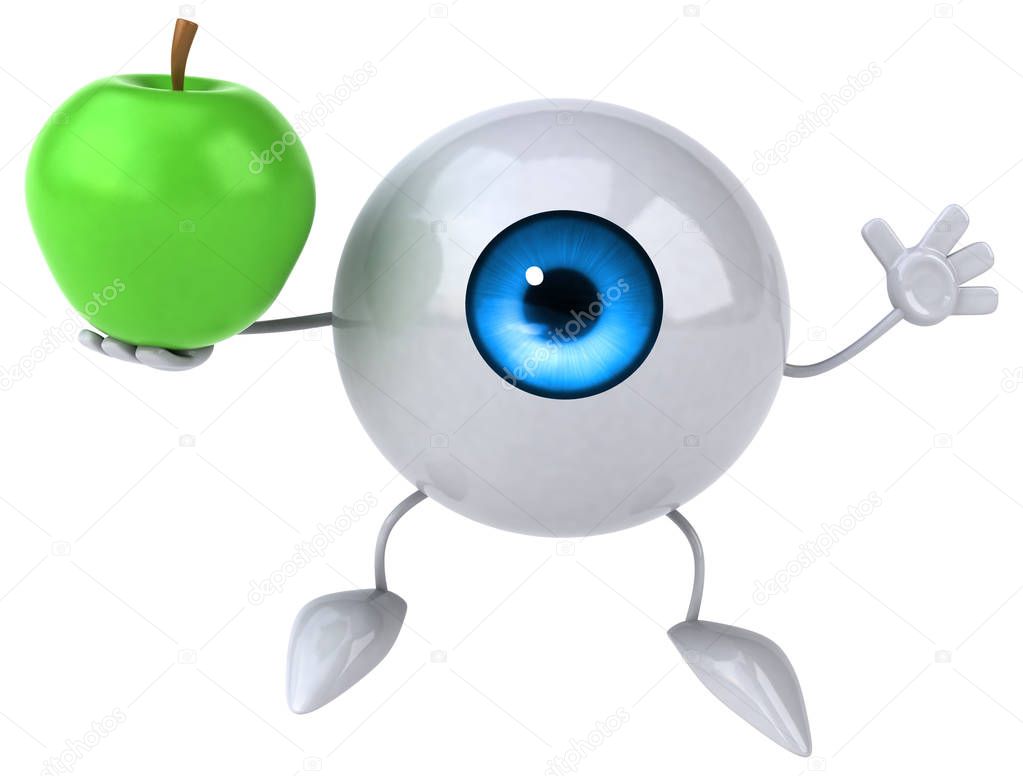 Eye holding apple 