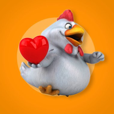 Eğlenceli tavuk holding kalp 