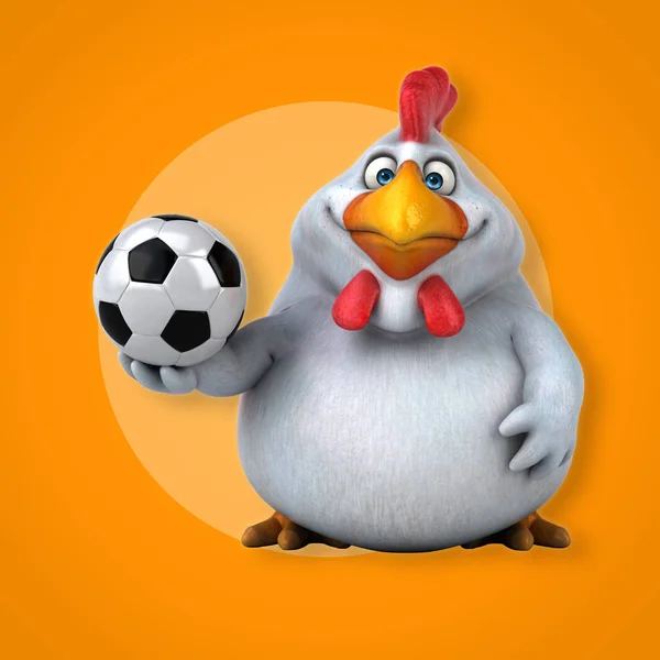 Spaß Huhn hält Ball — Stockfoto