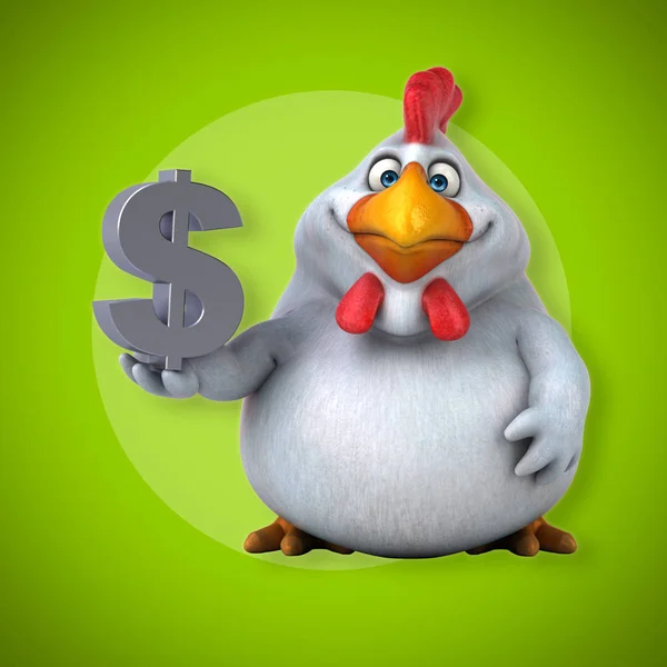 Kul kyckling innehav dollar — Stockfoto