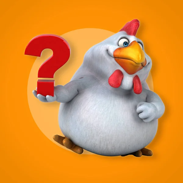 Divertente pollo con punto interrogativo — Foto Stock