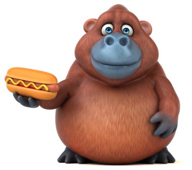 çizgi film karakteri hotdog holding