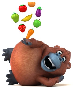 karakter holding meyve ve siste 