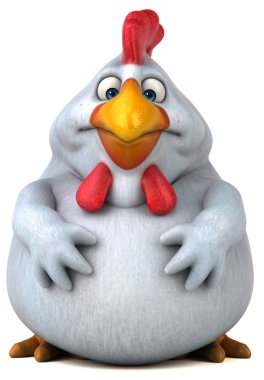 Beyaz tavuk, illüstrasyon 