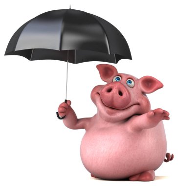 çizgi film karakteri holding şemsiye