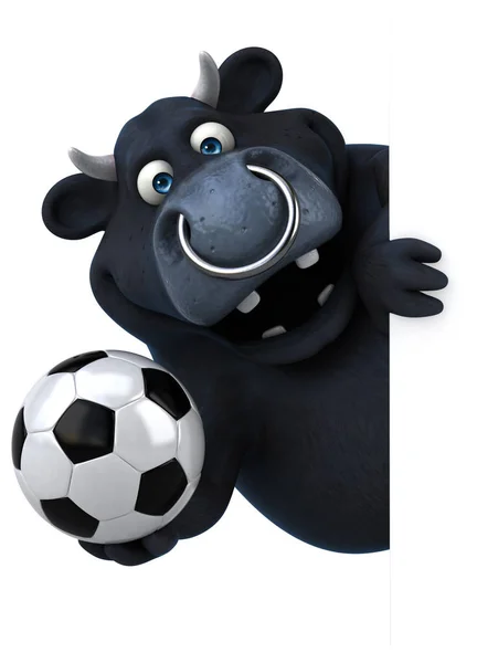 Cartoon character holding ball — Stock Photo, Image