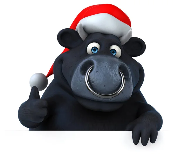 Zeichentrickfigur mit Weihnachtsmann-Hut — Stockfoto