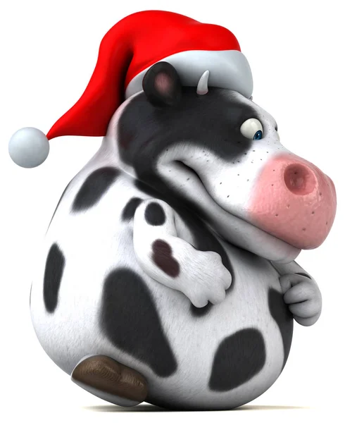 Personaje de dibujos animados en sombrero de Santa Claus —  Fotos de Stock