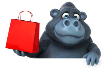 çizgi film karakteri holding çanta