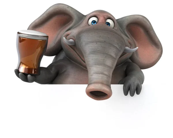 Personaje de dibujos animados celebración de cerveza — Foto de Stock
