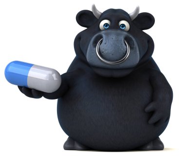 çizgi film karakteri holding hap 